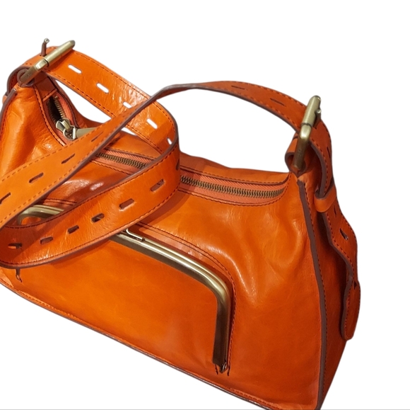 Hobo Leather Kisslock Zip Shoulder Bag Very Gently Loved - Picture 7 of 13